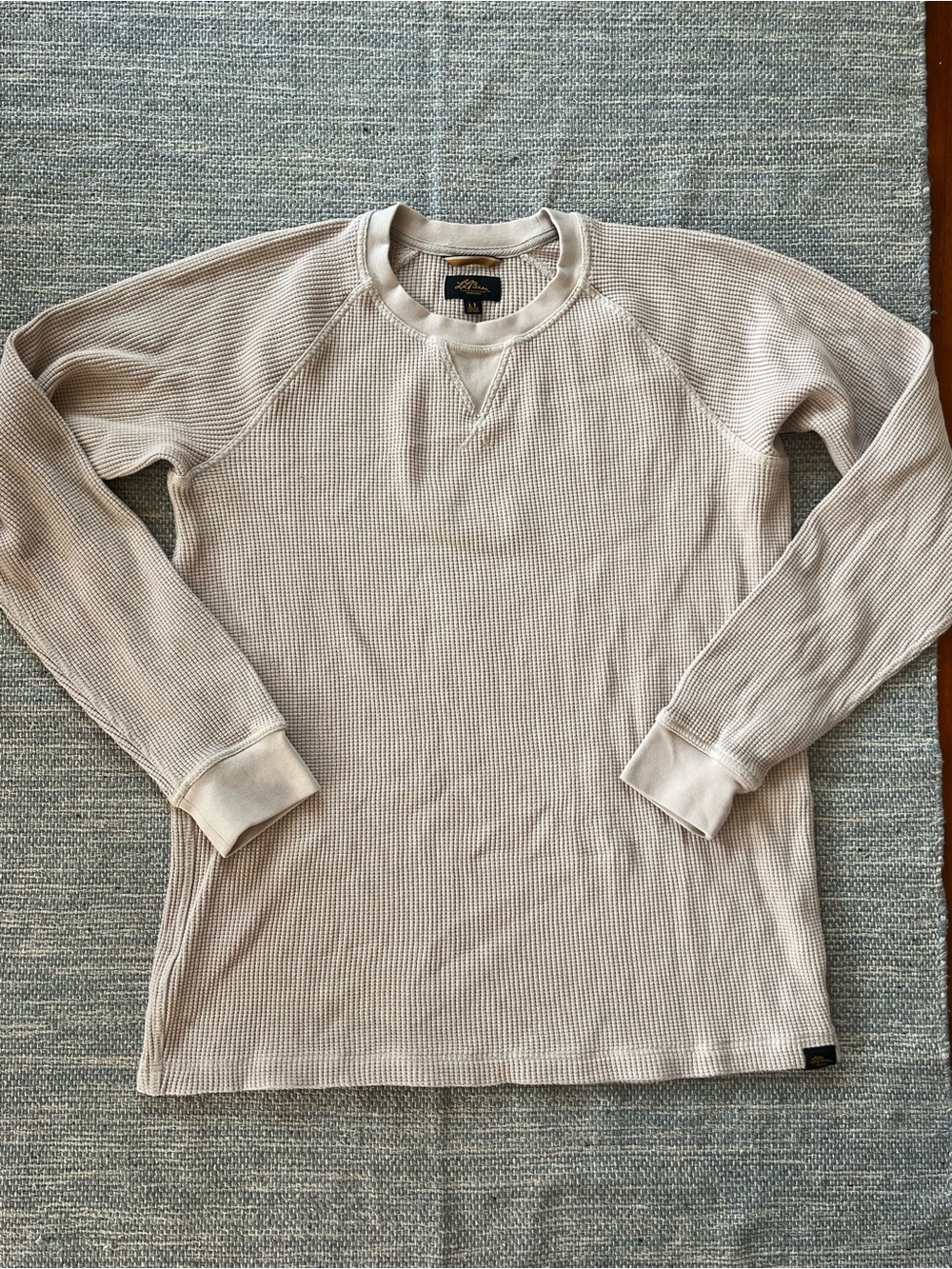 L.L. Bean Signature Men's Large Tall (LT) Waffle Knit Crewneck Thermal Pullover